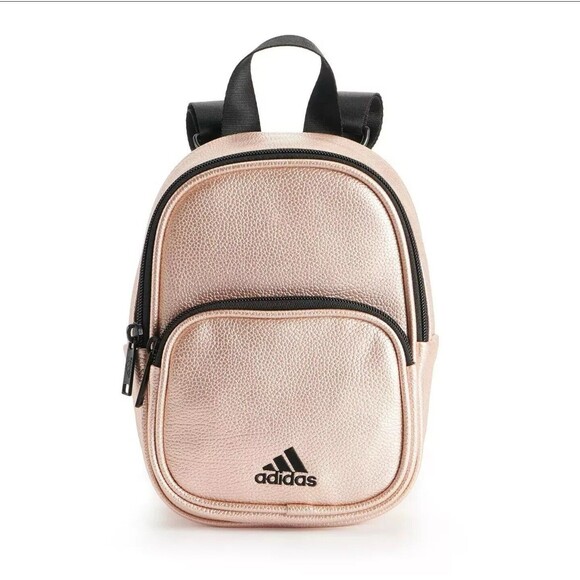 ADIDAS x Zoe Saldana Collection Rose Gold Leather Mini Backpack Style 5151468 - Picture 3 of 11
